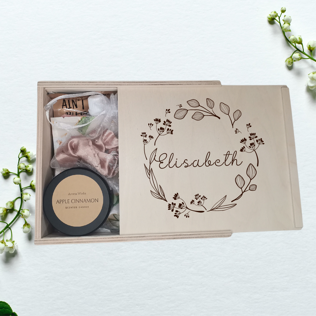 Beauty Geschenkbox aus Holz – gefüllte Wellnessbox – Geschenk für Frauen – personalisierte Spa Box – Selfcare Set – Geschenkidee