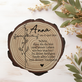 Gravierte Holzscheibe zur Taufe – personalisiertes Taufgeschenk mit Name & Datum – Erinnerung Taufe – Deko Holz – Geschenk zur Tauffeier