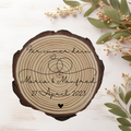 Gravierte Holzscheibe Hochzeit – personalisiert mit Namen & Datum – rustikale Hochzeitsdeko – Geschenk für Brautpaar – Ringträger Holz