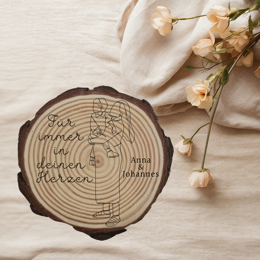 Gravierte Holzscheibe "Mama" – Geschenk aus Naturholz mit Spruch | Personalisiertes Muttertagsgeschenk | Deko für Mama