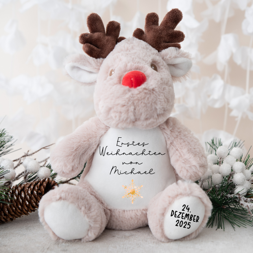 Personalisiertes Kuscheltier mit Namen – Stofftier zur Geburt – Babygeschenk – Taufgeschenk – Kuscheltier mit Geburtsdaten