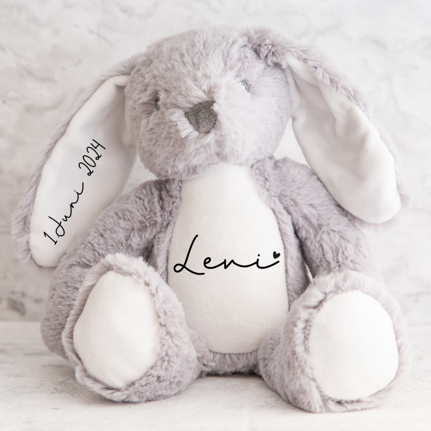 Personalisiertes Kuscheltier mit Namen – Stofftier zur Geburt – Babygeschenk – Taufgeschenk – Kuscheltier mit Geburtsdaten