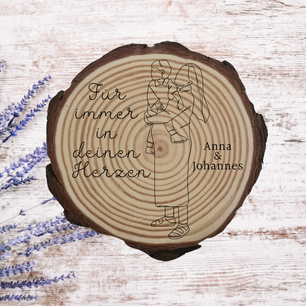 Gravierte Holzscheibe "Mama" – Geschenk aus Naturholz mit Spruch | Personalisiertes Muttertagsgeschenk | Deko für Mama