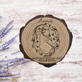 Gravierte Holzscheibe zur Geburt – personalisiertes Babygeschenk mit Name & Geburtsdatum – Erinnerung Baby – Naturholz Dekoration