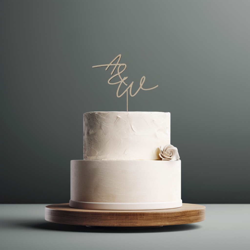 Personalisierter Caketopper Hochzeit –  mit Namen – Tortenaufsatz Holz oder Acryl – Hochzeitsdekoration individuell