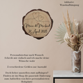Gravierte Holzscheibe Hochzeit – personalisiert mit Namen & Datum – rustikale Hochzeitsdeko – Geschenk für Brautpaar – Ringträger Holz