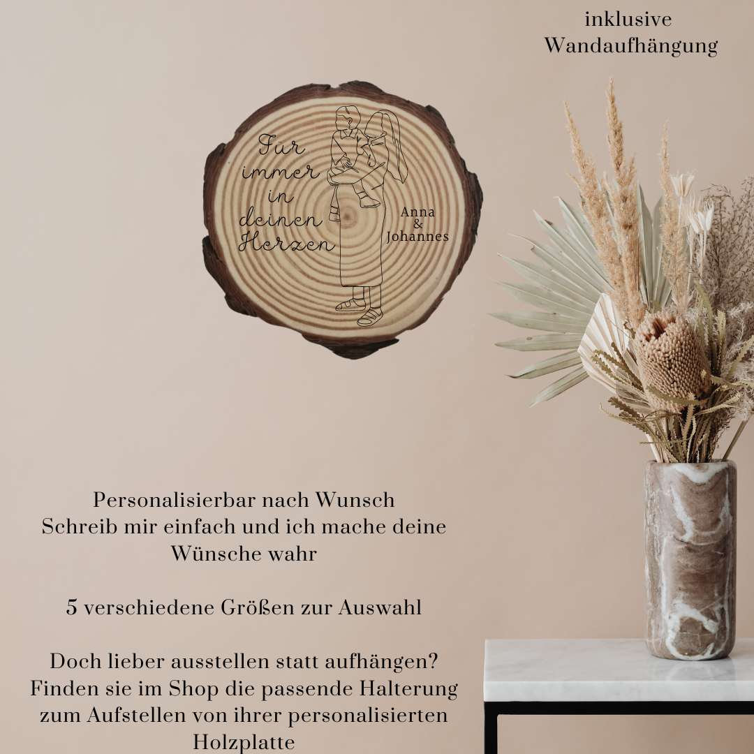 Gravierte Holzscheibe "Mama" – Geschenk aus Naturholz mit Spruch | Personalisiertes Muttertagsgeschenk | Deko für Mama