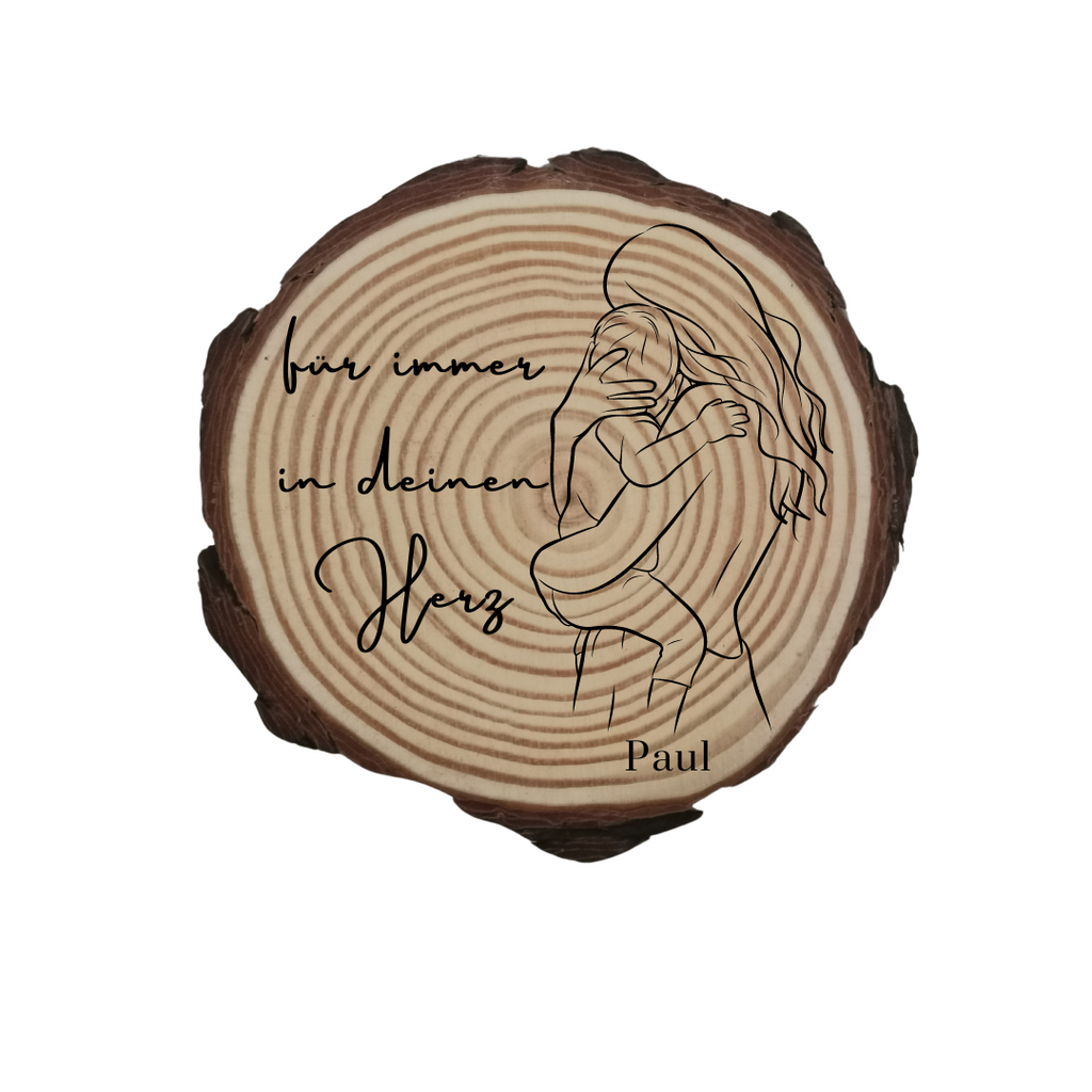 Gravierte Holzscheibe "Mama" – Geschenk aus Naturholz mit Spruch | Personalisiertes Muttertagsgeschenk | Deko für Mama