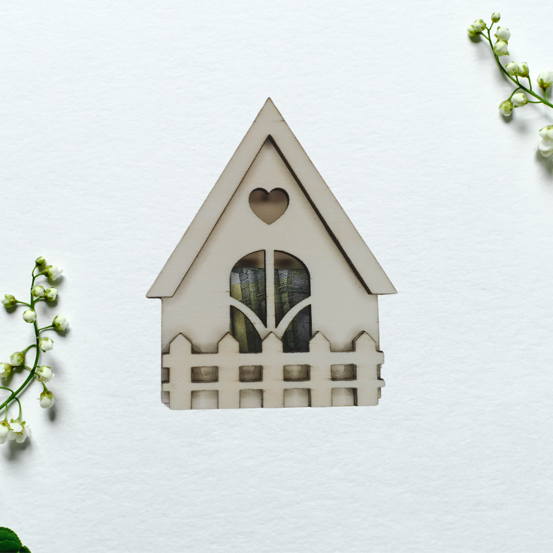 Geldgeschenk Haus – kreative Geldgeschenkverpackung Einzug – Geschenk Hausbau – Geldgeschenk zur Hochzeit – Deko Haus mit Fach
