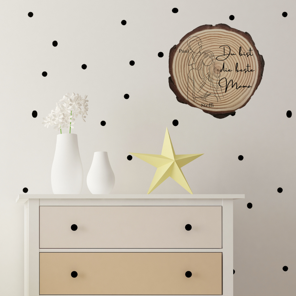 Gravierte Holzscheibe "Mama" – Geschenk aus Naturholz mit Spruch | Personalisiertes Muttertagsgeschenk | Deko für Mama