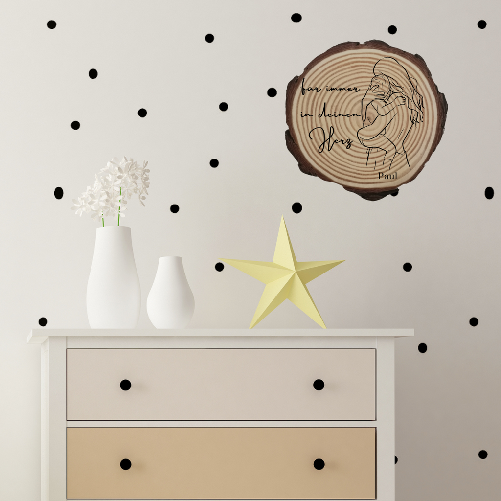 Gravierte Holzscheibe "Mama" – Geschenk aus Naturholz mit Spruch | Personalisiertes Muttertagsgeschenk | Deko für Mama
