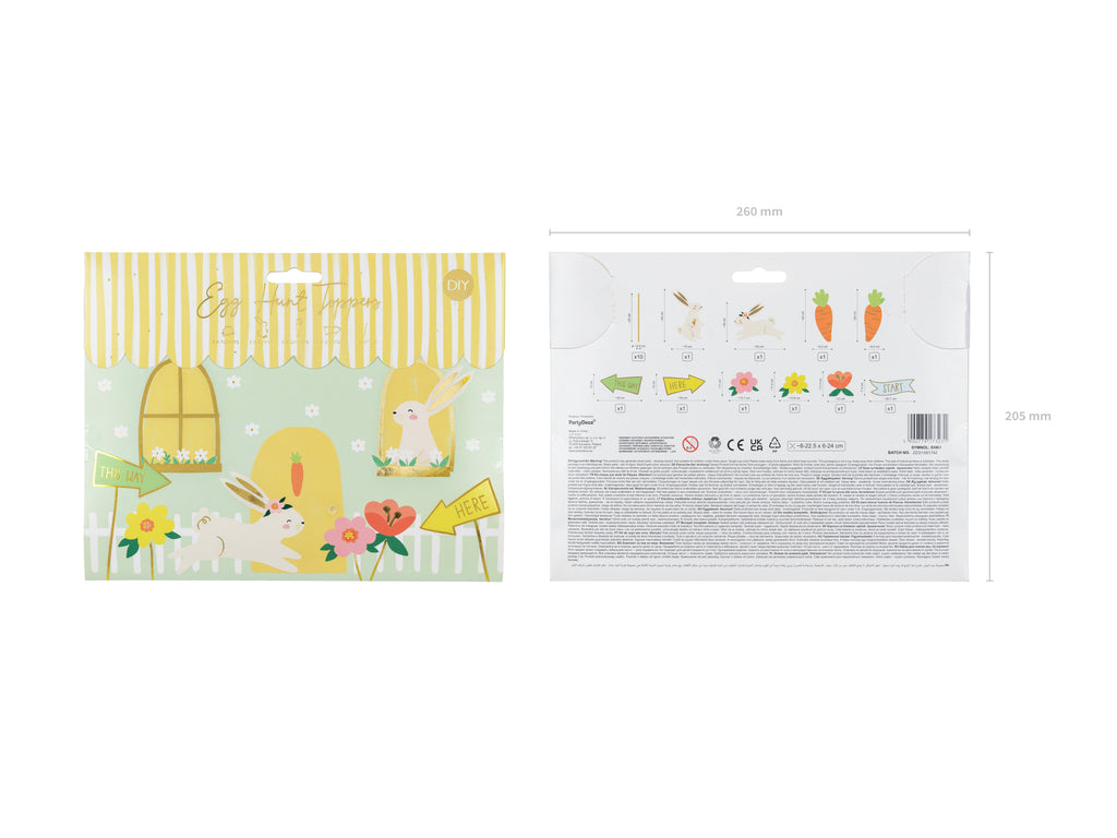 Ostereiersuche‑Set – 10 Deko‑Picks für Kuchen & Garten | Hasen, Karotten, Blumen & Pfeile | 8–22,5 × 6–24 cm, Stäbe 20 cm