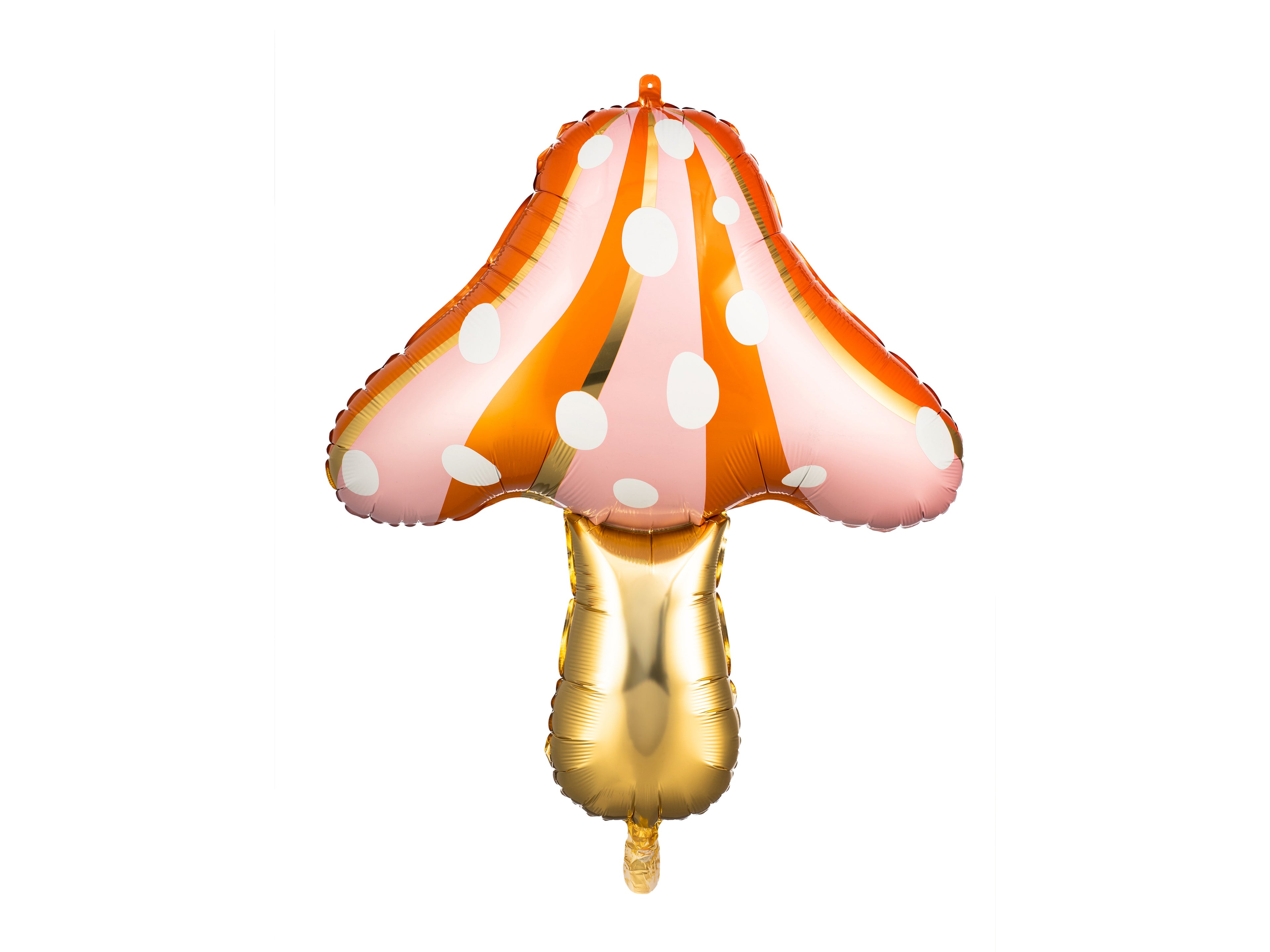 Pilz‑Folienballon – 66 × 75 cm | Matter Mushroom Ballon im Farbmix mit goldenem Metallic‑Print | Für Luft & Helium