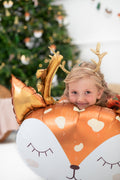 Hirsch‑Folienballon – 73 × 64 cm | Weihnachts‑ & Winterdeko | Helium oder Luft, Farbmix