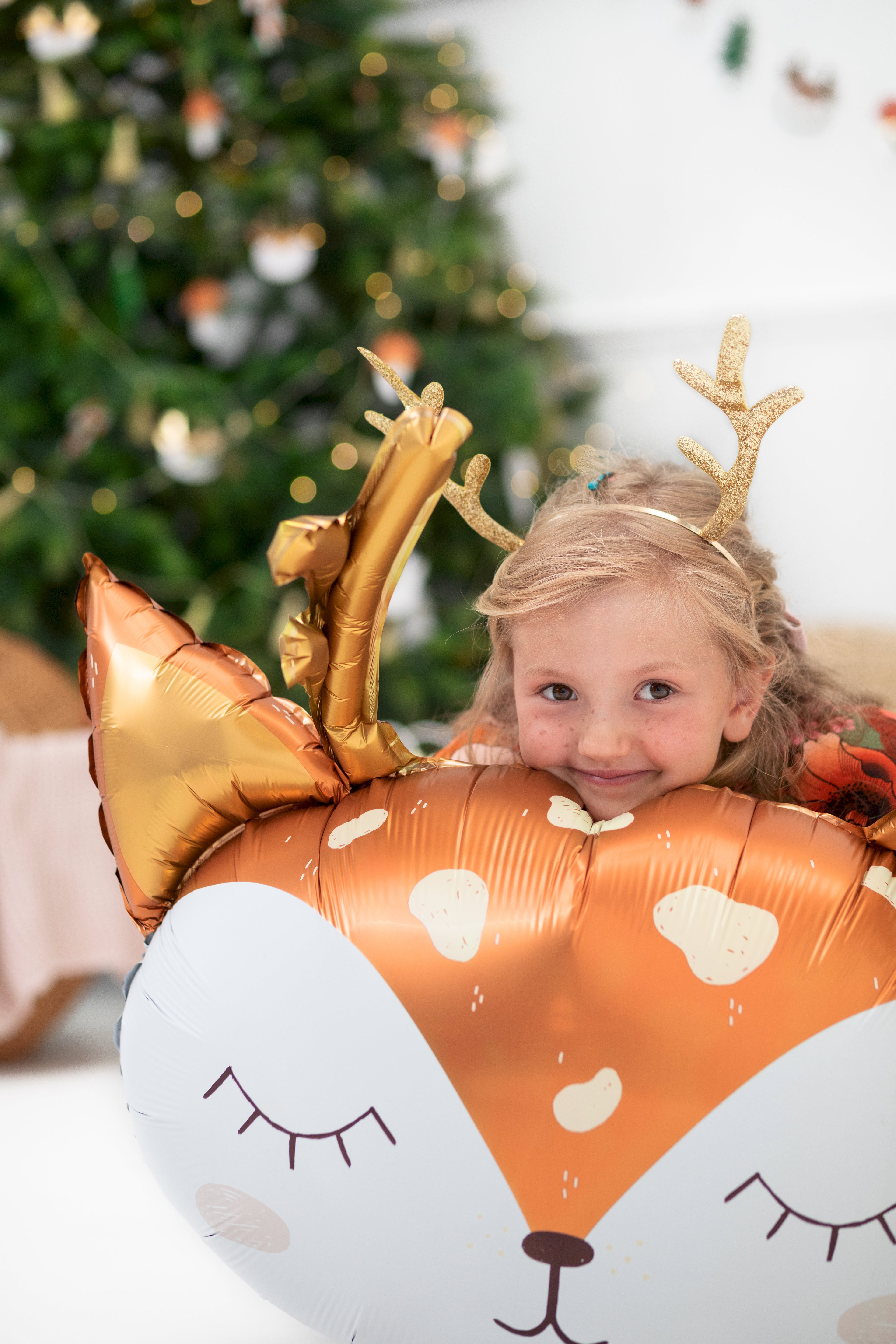 Hirsch‑Folienballon – 73 × 64 cm | Weihnachts‑ & Winterdeko | Helium oder Luft, Farbmix