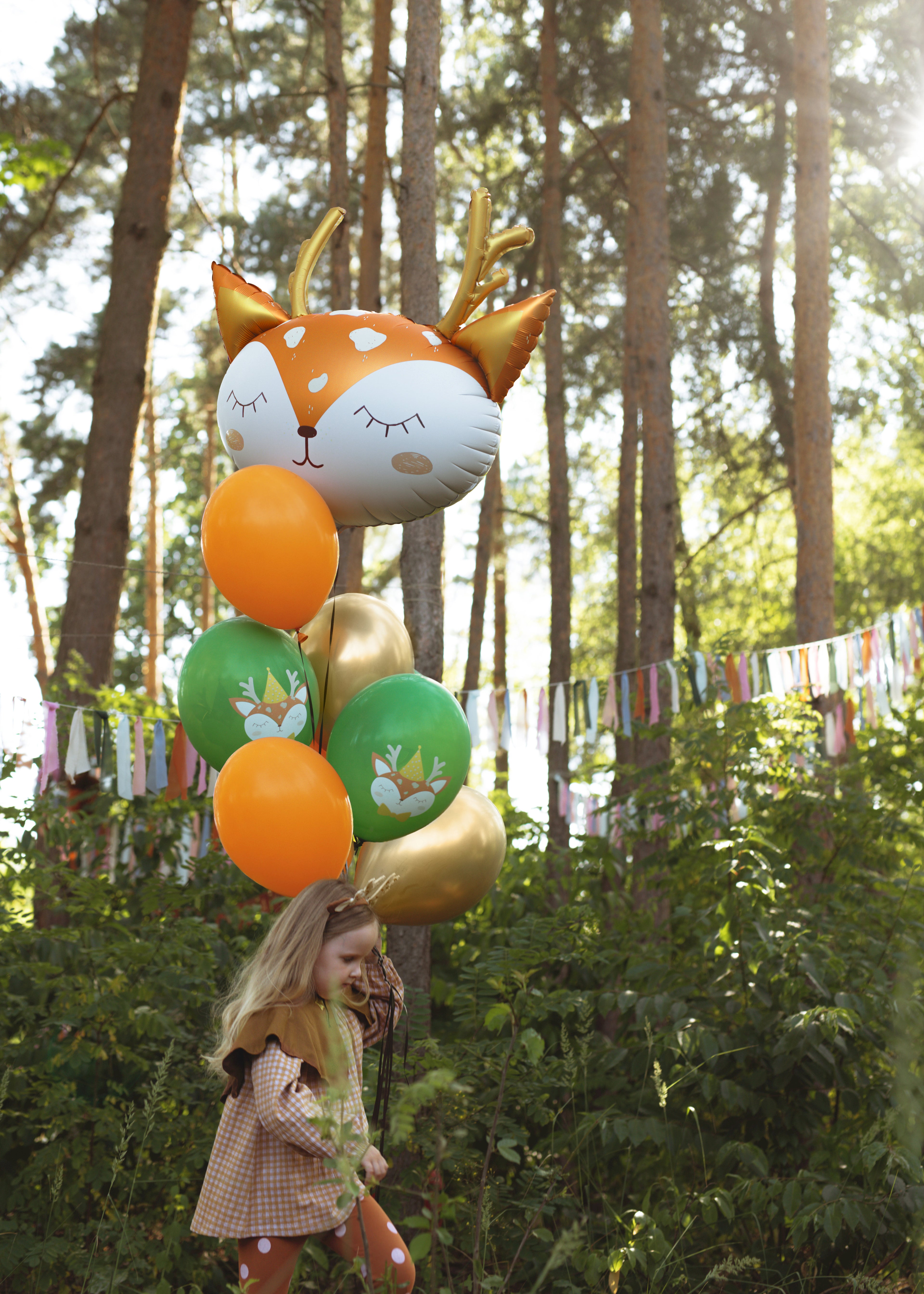 Hirsch‑Folienballon – 73 × 64 cm | Weihnachts‑ & Winterdeko | Helium oder Luft, Farbmix