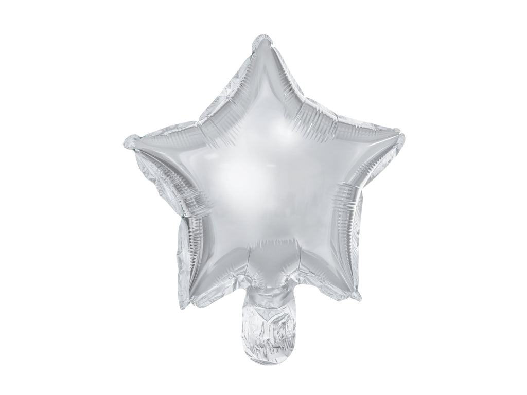 Sternförmige Folienballons Silber – 25er Set, 25 cm | Kleine silberne Sternballons für Geburtstag, Hochzeit, Babyshower & Partydeko