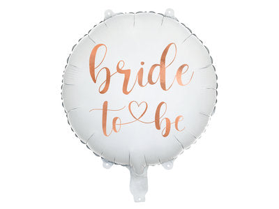 Folienballon „Bride to Be“ – Weiß & Roségold | 45 cm | JGA Deko, Bridal Shower Ballon, Helium , Luft geeignet