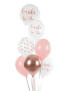 Folienballon „Bride to Be“ – Weiß & Roségold | 45 cm | JGA Deko, Bridal Shower Ballon, Helium , Luft geeignet