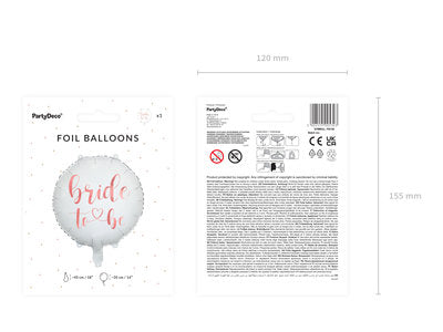 Folienballon „Bride to Be“ – Weiß & Roségold | 45 cm | JGA Deko, Bridal Shower Ballon, Helium , Luft geeignet