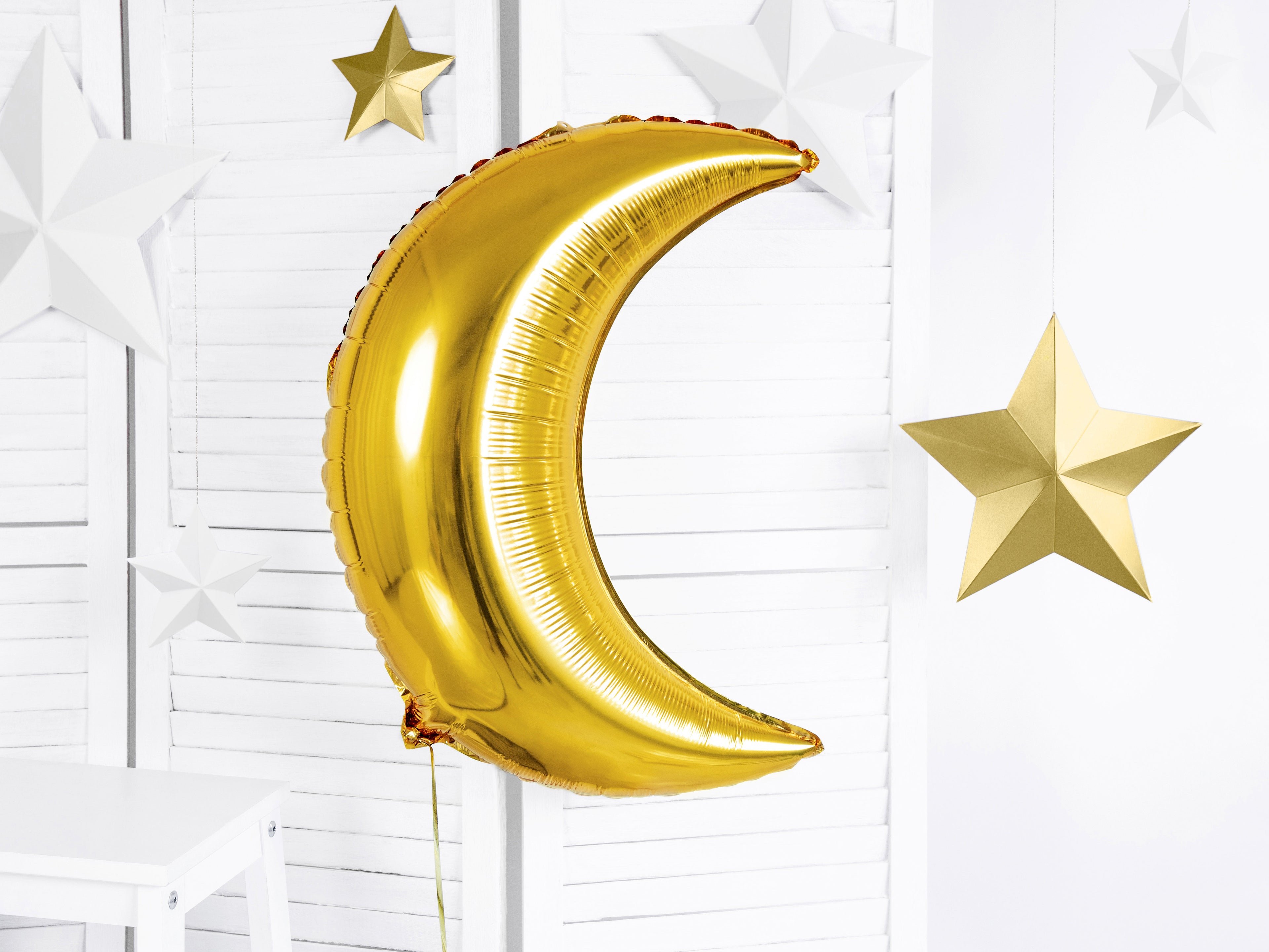 Mond‑Folienballon Gold – 60 cm | Crescent Moon Ballon für Hochzeit, Babyshower, Geburtstag & Fotohintergrund | Helium geeignet