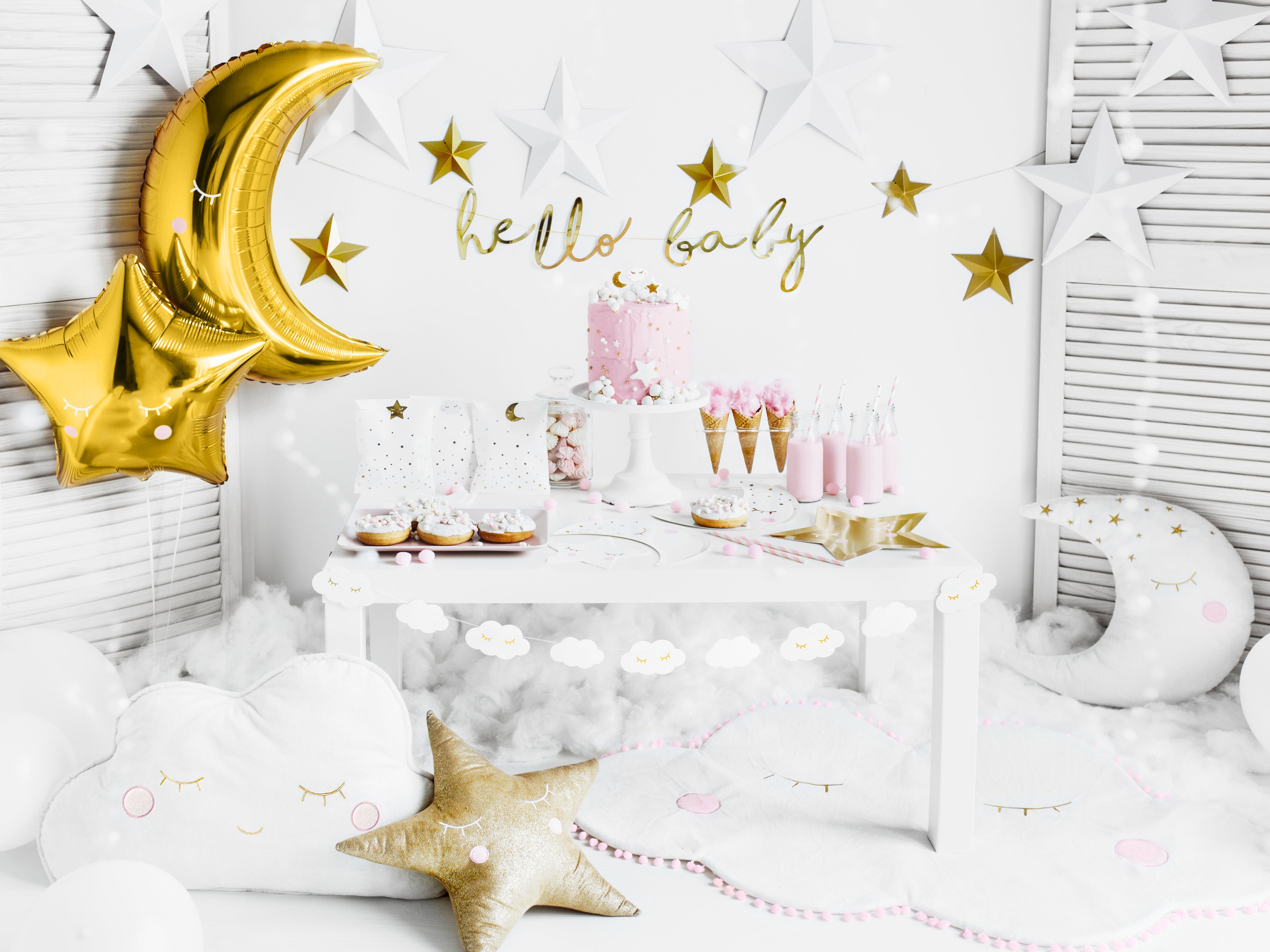 Mond‑Folienballon Gold – 60 cm | Crescent Moon Ballon für Hochzeit, Babyshower, Geburtstag & Fotohintergrund | Helium geeignet