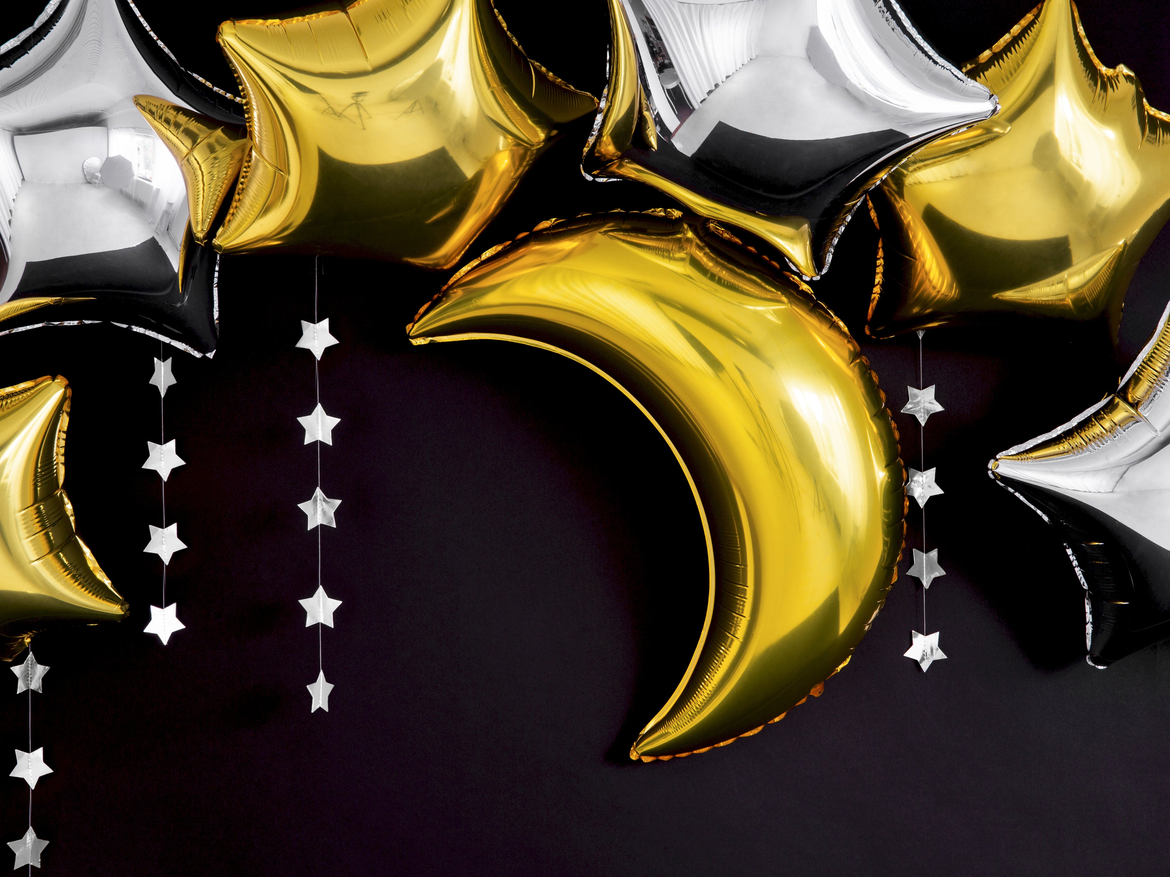 Mond‑Folienballon Gold – 60 cm | Crescent Moon Ballon für Hochzeit, Babyshower, Geburtstag & Fotohintergrund | Helium geeignet