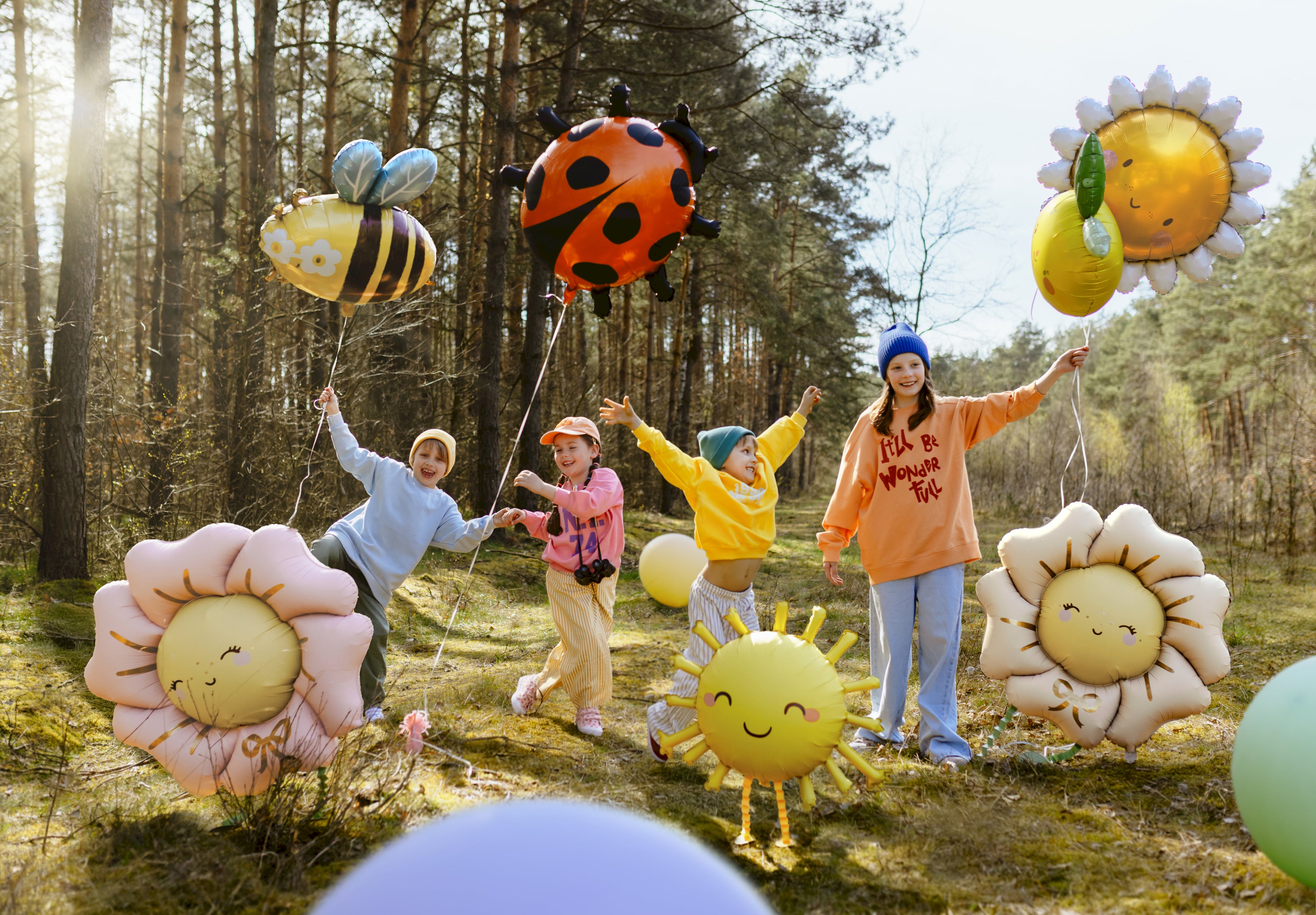 Sonnen-Folienballon XXL 90 cm - glänzender Heliumballon in verschiedenen Farben, Sommerparty-, Geburtstag- und Festival-Deko