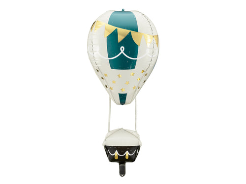 4D Folienballon Heißluftballon - 36 x 110 cm | Ballon-Deko für Babyshower, Geburtstag, Taufe & Kinderzimmer | Helium oder Luft