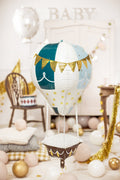 4D Folienballon Heißluftballon - 36 x 110 cm | Ballon-Deko für Babyshower, Geburtstag, Taufe & Kinderzimmer | Helium oder Luft