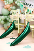 Dinosaurierschwanz‑Folienballon – 74,5 × 25 cm | Dino‑Schwanz für Kindergeburtstag & Foto‑Spaß | Luftfüllung, inkl. Strohhalm & Band
