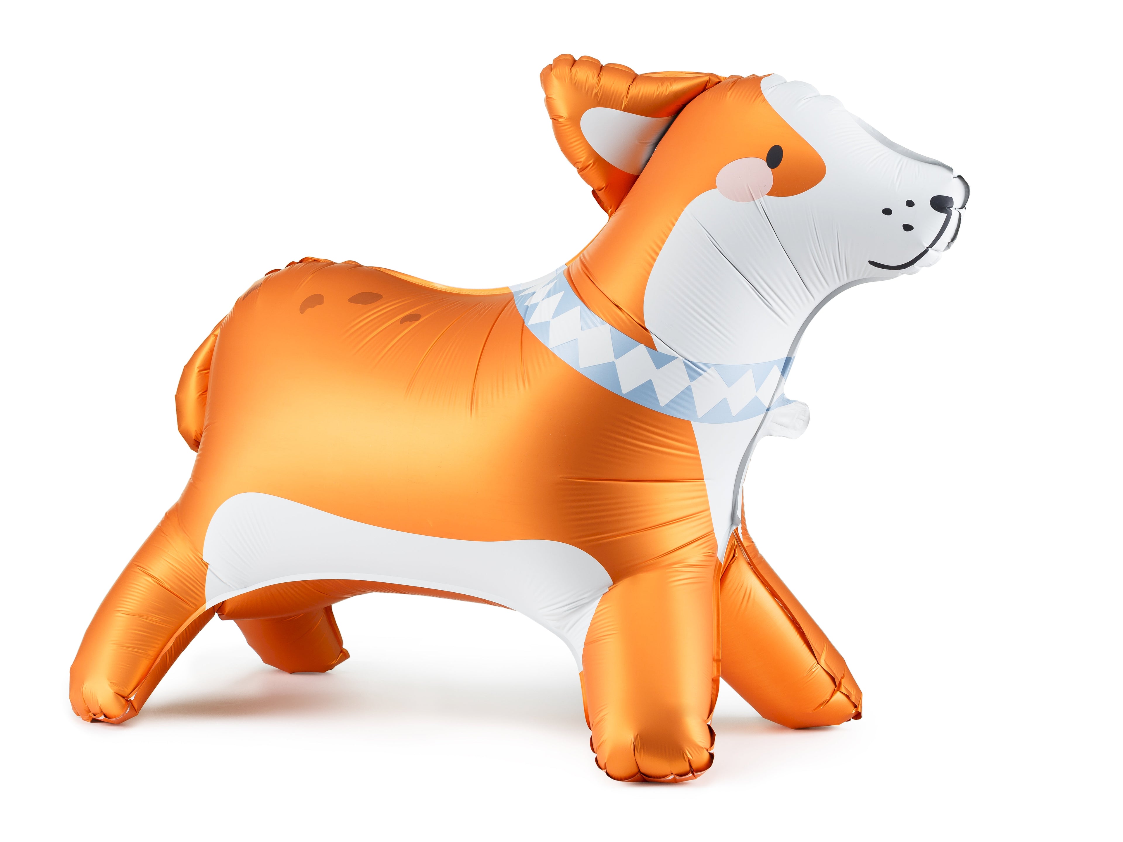 Corgi-Folienballon stehend – 88 x 70 cm | Hunde-Ballon in Mattoptik für Kindergeburtstag, Hundeparty & Geschenkidee
