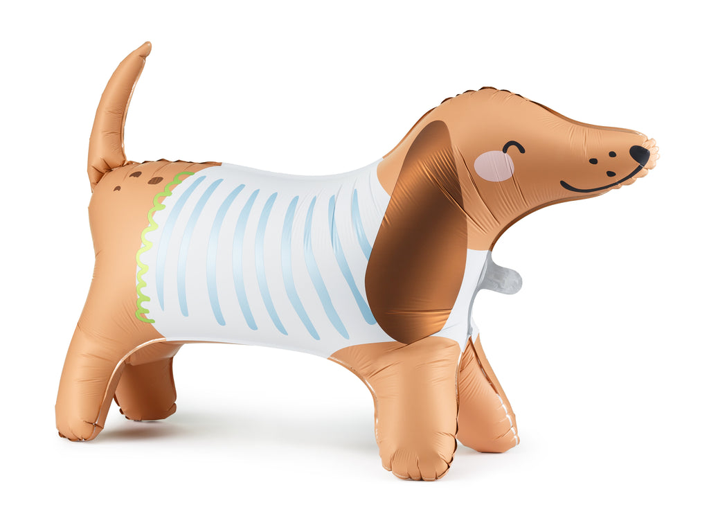 Dackel-Folienballon stehend – 89 x 58 cm | Hunde-Ballon in Mattoptik für Kindergeburtstag, Hundeparty & Geschenkidee