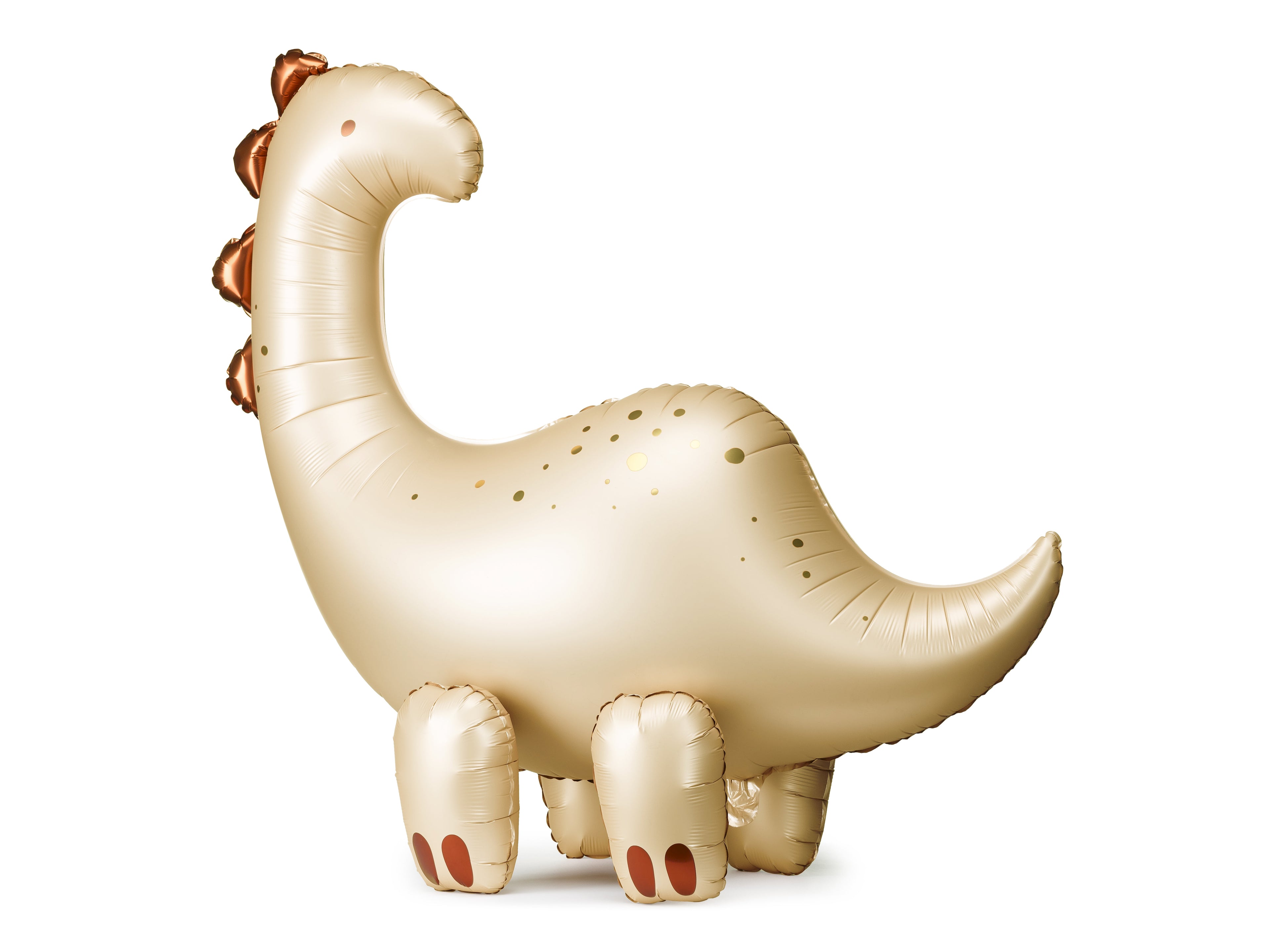 Brontosaurus‑Folienballon freistehend – 91 × 85 cm | Dino Ballon im Farbmix | Luftfüllung, inkl. Strohhalm | Kindergeburtstag & Dino‑Party