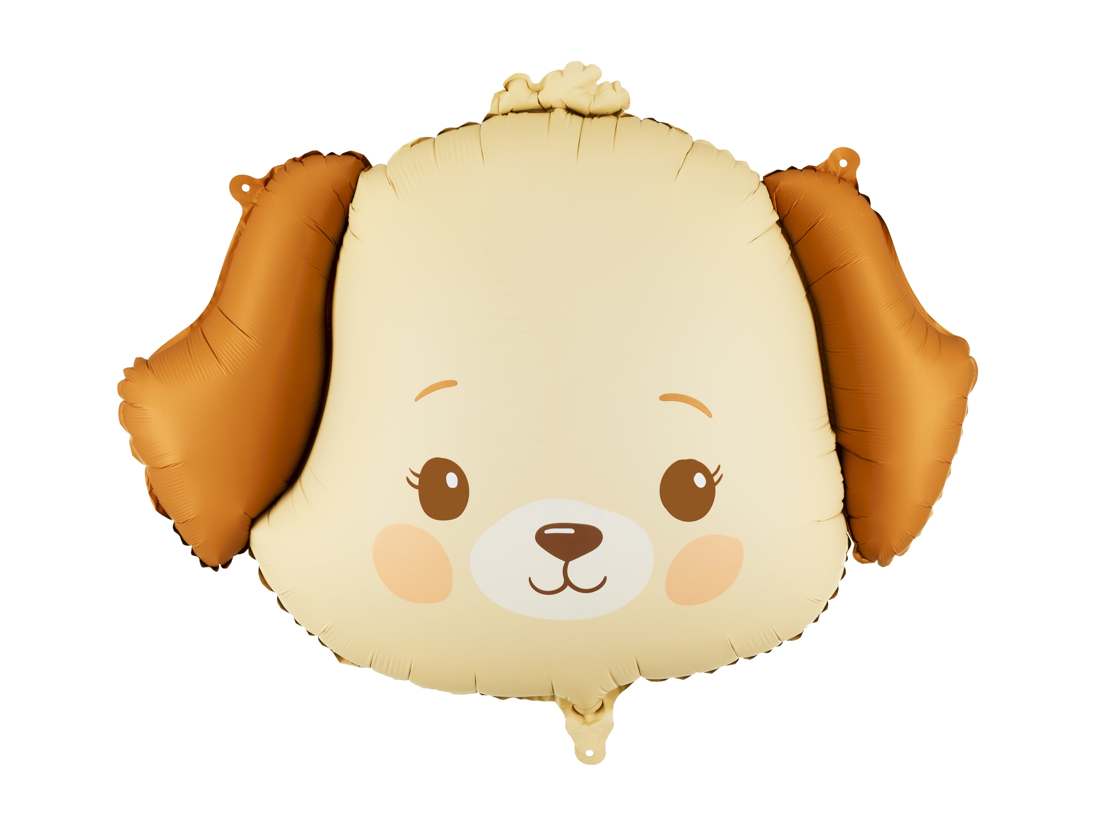 Hunde-Folienballon 63 × 48,5 cm – beige & braun, Helium- & Luftfüllung, inkl. Strohhalm, Partydeko Hundemotto
