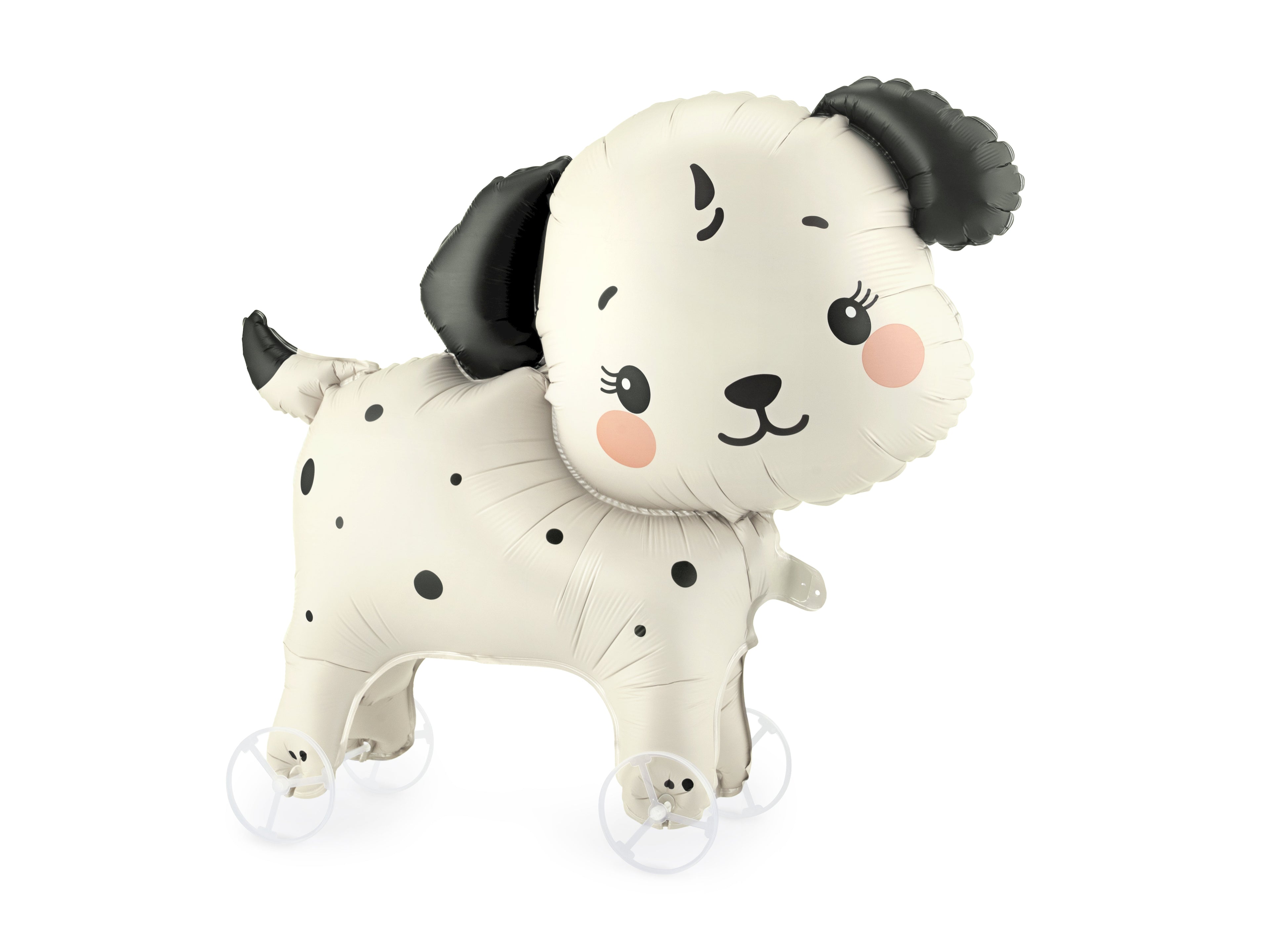 Folienballon „Hund auf Rädern“ – 70 × 59 cm | Niedlicher Hundeballon für Kindergeburtstag & Tier‑Mottoparty | Luftfüllung, inkl. Strohhalm