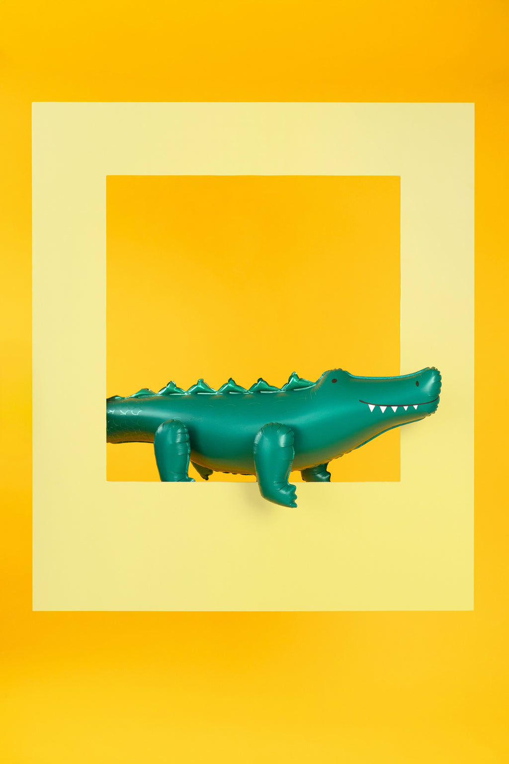 Krokodil‑Folienballon freistehend – 126 × 36 cm | Dunkelgrün | Luftfüllung, inkl. Strohhalm | Kindergeburtstag & Dschungel‑Party