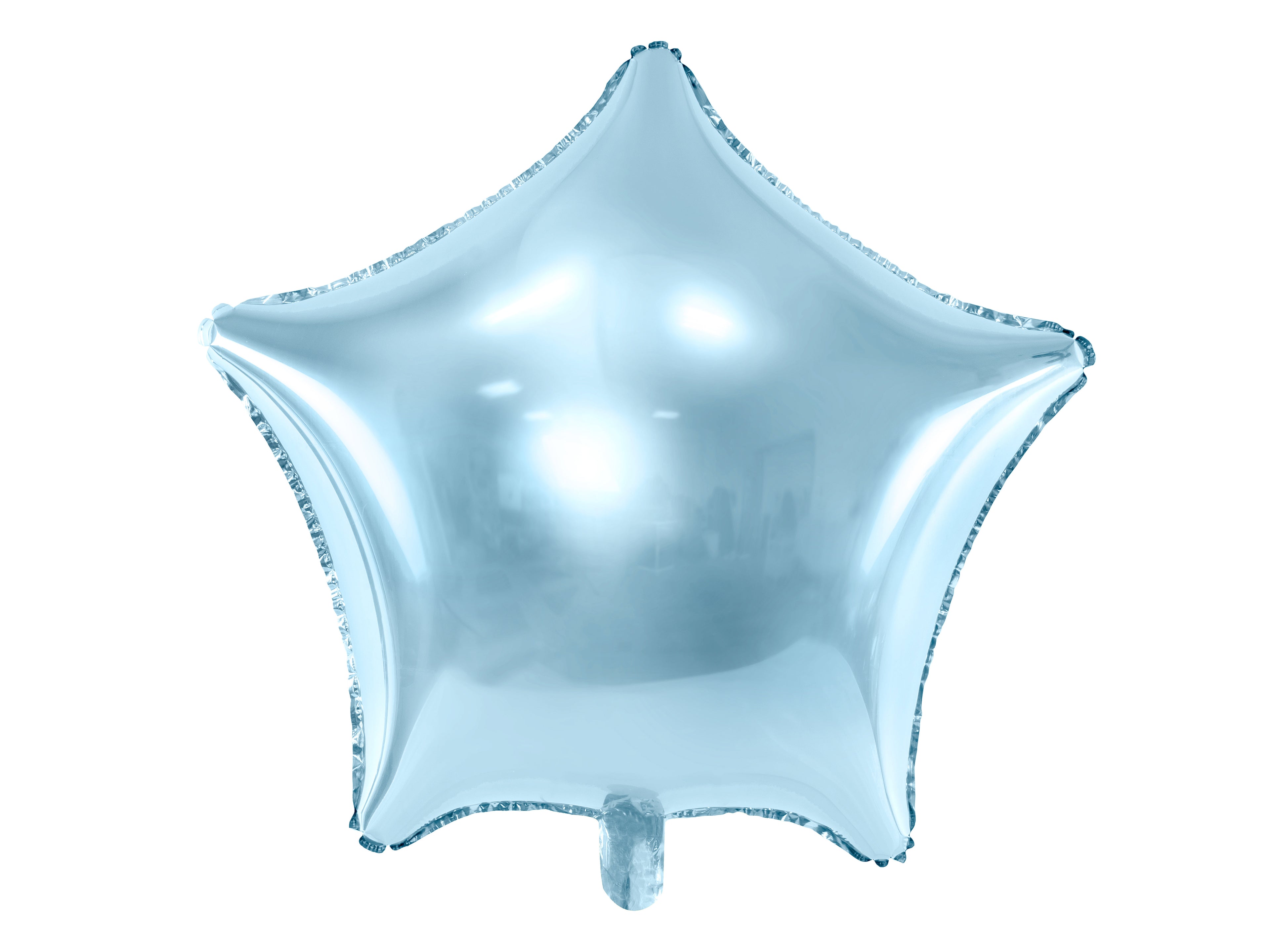 Sternförmiger Folienballon Hellblau – 48 cm | Metallic Sternballon für Babyshower, Taufe, Geburtstag & Partydeko