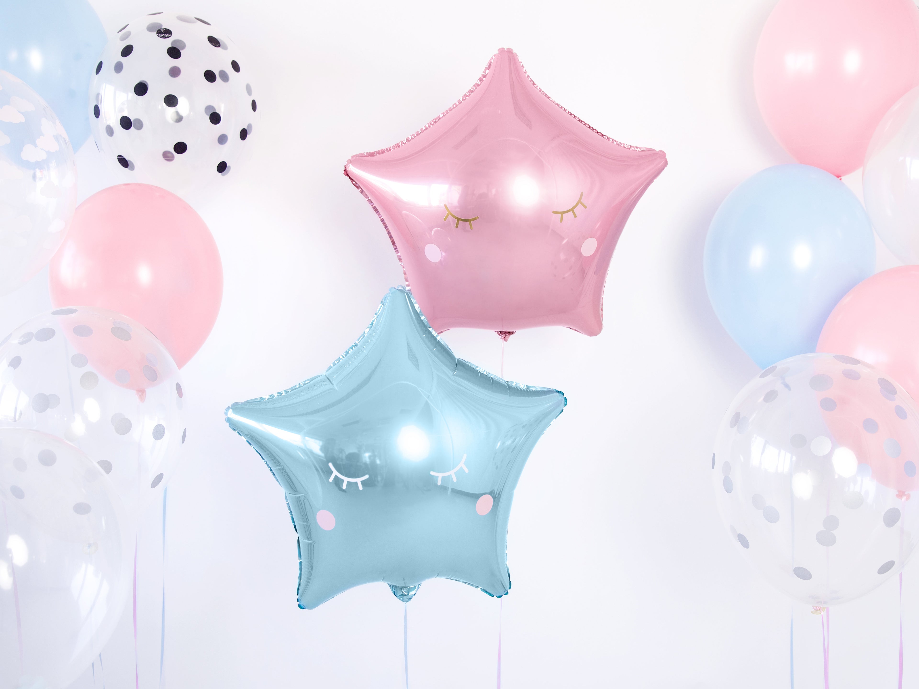 Sternförmiger Folienballon Hellblau – 48 cm | Metallic Sternballon für Babyshower, Taufe, Geburtstag & Partydeko