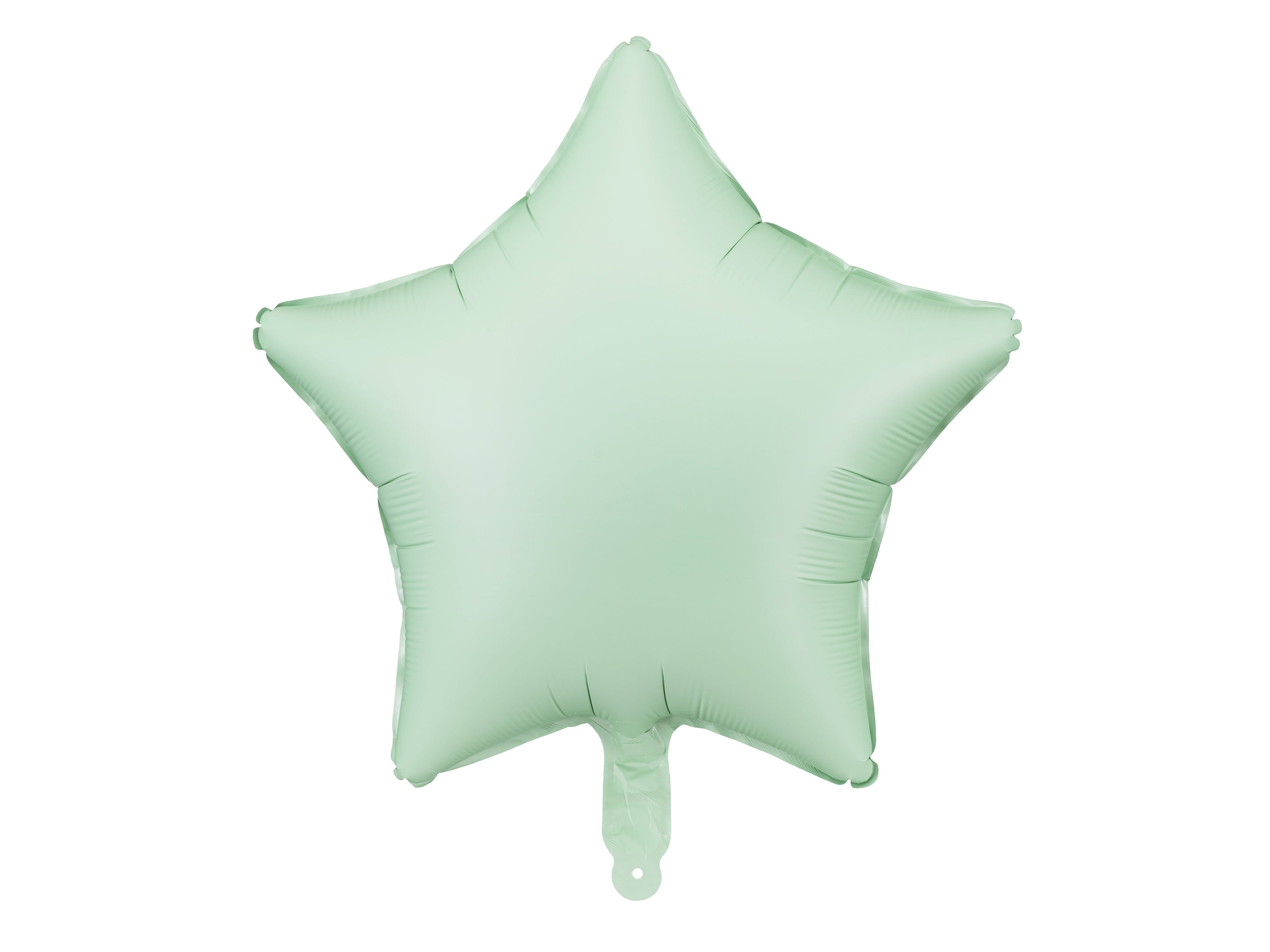 Sternförmiger Folienballon Pastellgrün – 48 cm | Matter Sternballon für Hochzeit, Babyshower & Geburtstag | Luft oder Helium, inkl. Strohhalm