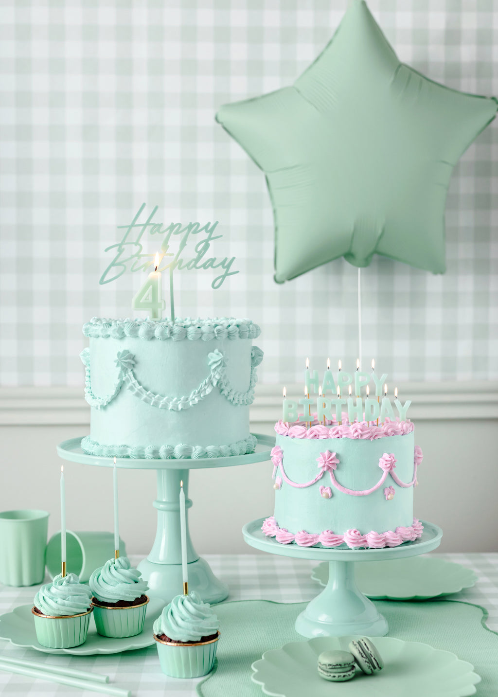 Sternförmiger Folienballon Pastellgrün – 48 cm | Matter Sternballon für Hochzeit, Babyshower & Geburtstag | Luft oder Helium, inkl. Strohhalm