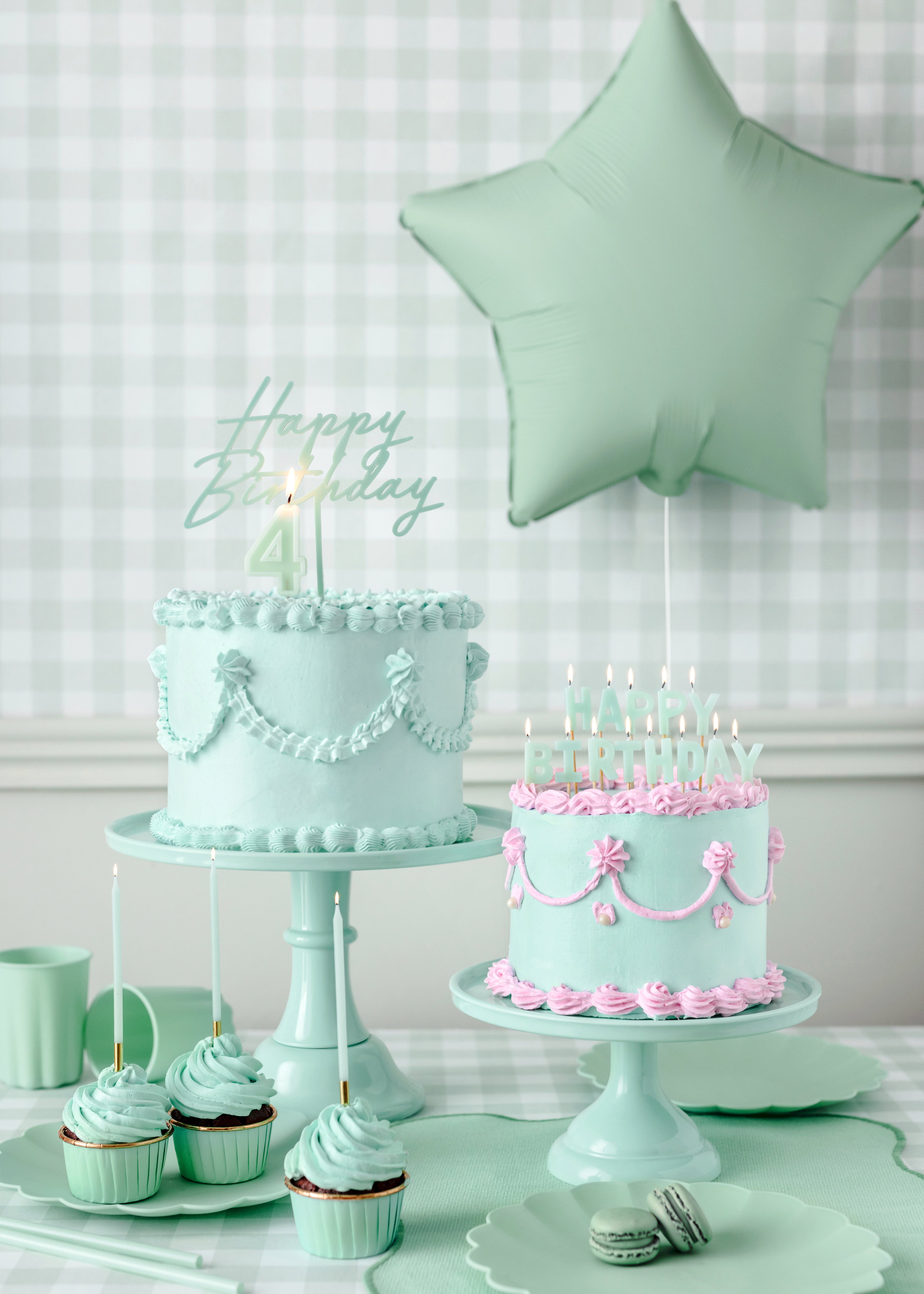 Sternförmiger Folienballon Pastellgrün – 48 cm | Matter Sternballon für Hochzeit, Babyshower & Geburtstag | Luft oder Helium, inkl. Strohhalm