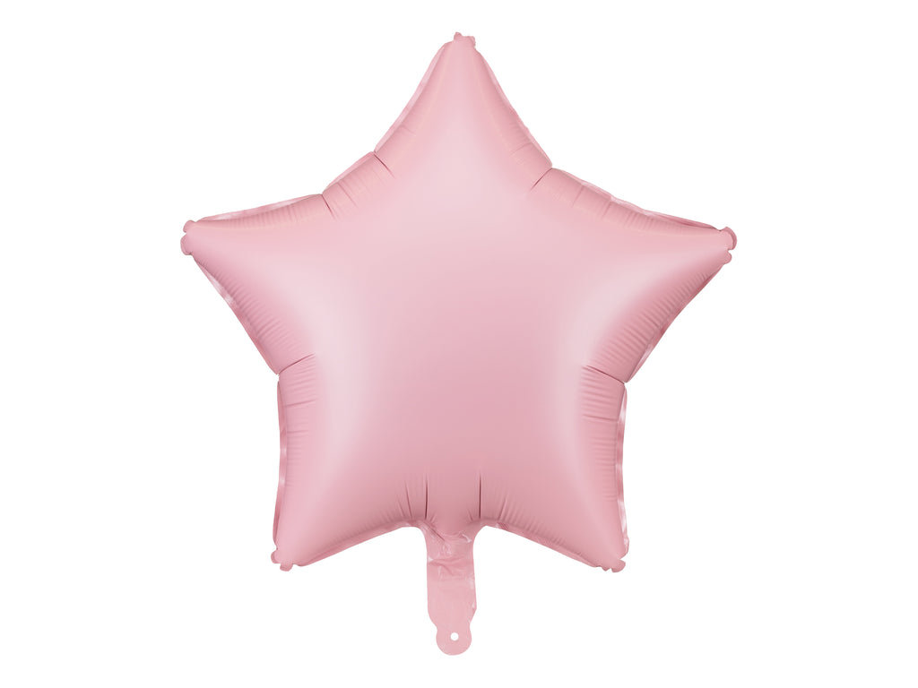 Sternförmiger Folienballon Rosa - 48 cm | Matter Sternballon für Babyshower, Geburtstag, Taufe & Partydeko | Luft oder Helium