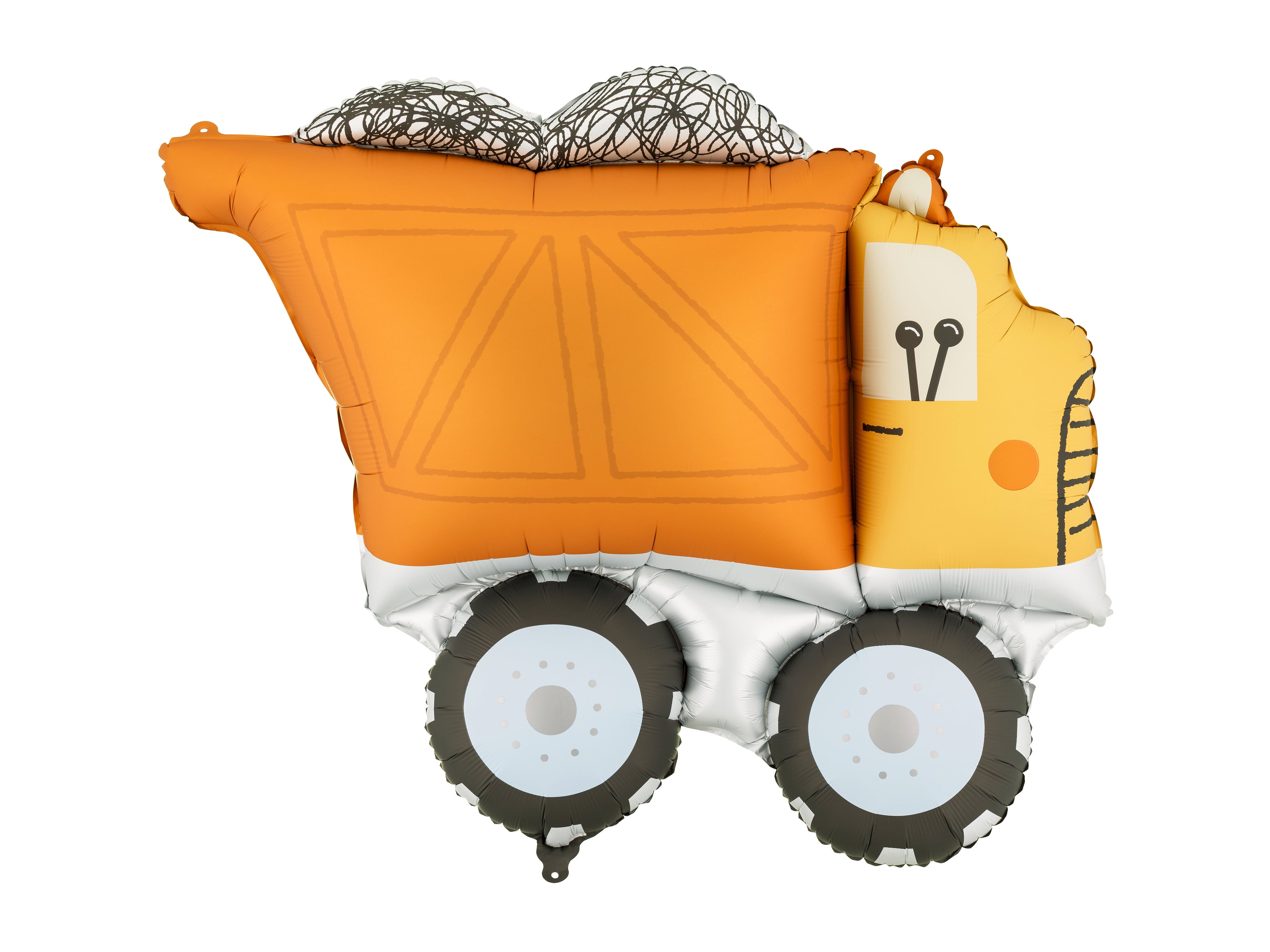 LKW‑Folienballon – 87 × 69 cm (aufgeblasen) | Baustellen‑Truck für Kindergeburtstag & Party | Helium oder Luft, inkl. Strohhalm