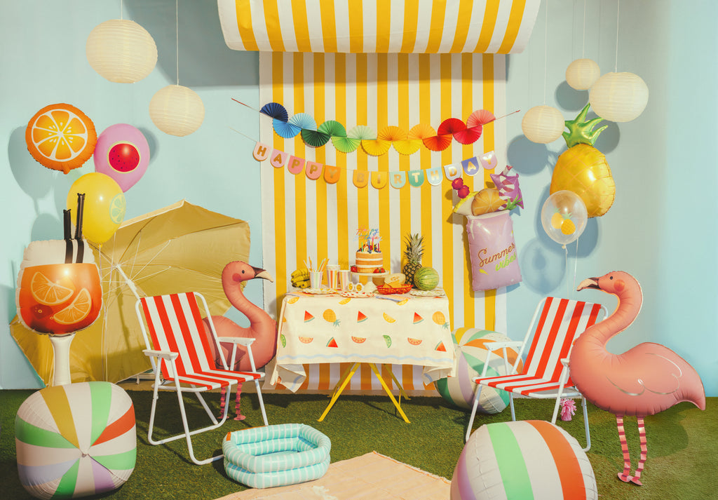 Cocktail-Folienballon "Summer Vibes" 47 x 79 cm - Rosa, für Helium und Luft, Sommerparty- und Poolparty-Deko
