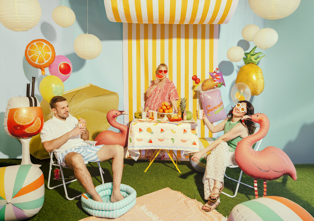 Cocktail-Folienballon "Summer Vibes" 47 x 79 cm - Rosa, für Helium und Luft, Sommerparty- und Poolparty-Deko