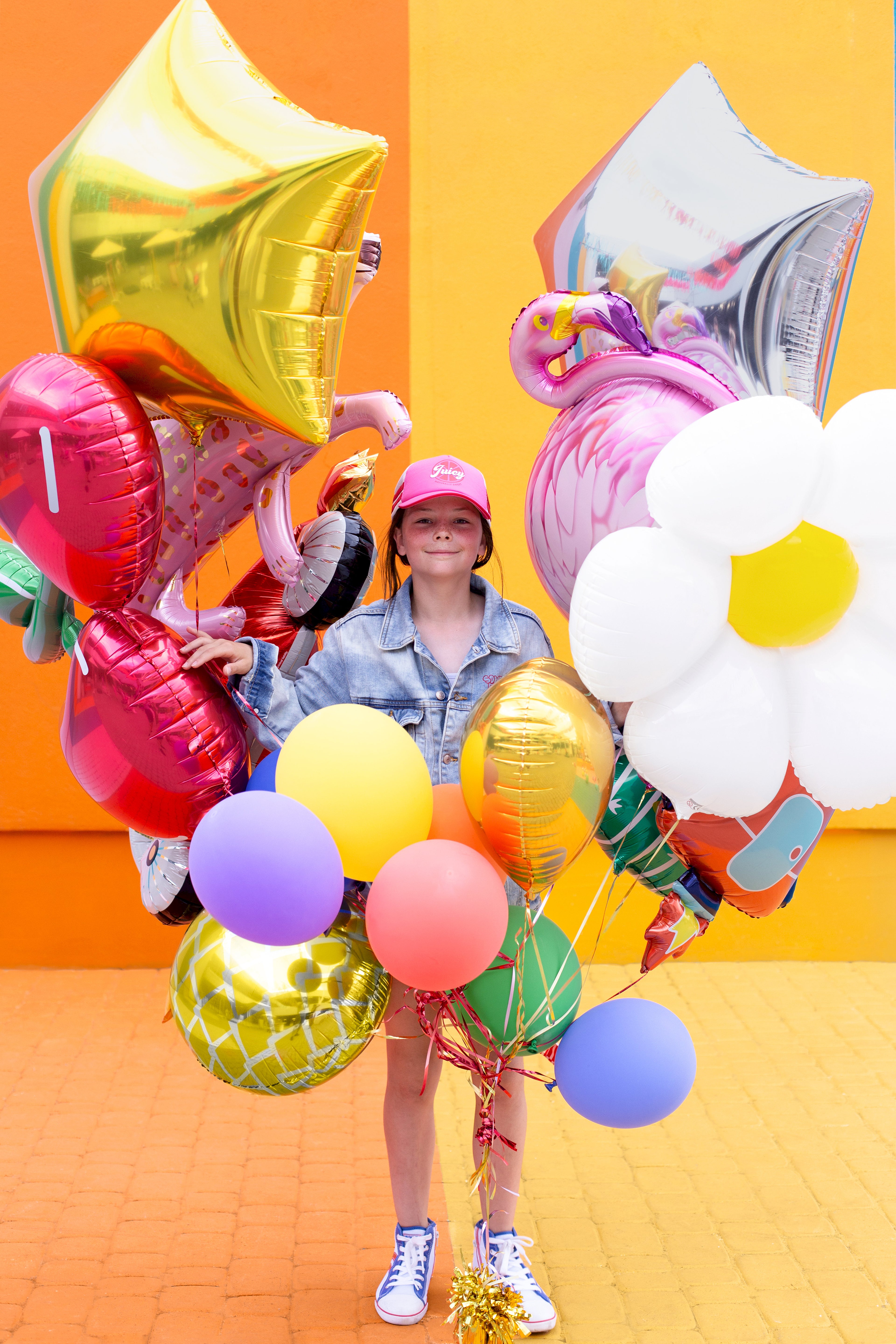Gänseblümchen-Folienballon XXL 97 x 103 cm - weiß-gelbe Blumen-Deko, für Helium und Luft, Geburtstag und Sommerparty