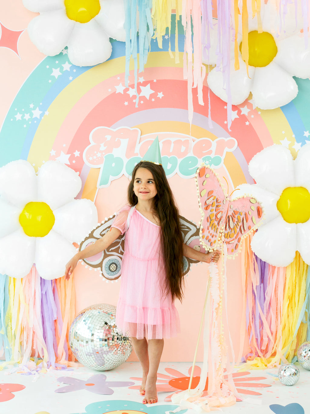 Gänseblümchen-Folienballon XXL 97 x 103 cm - weiß-gelbe Blumen-Deko, für Helium und Luft, Geburtstag und Sommerparty