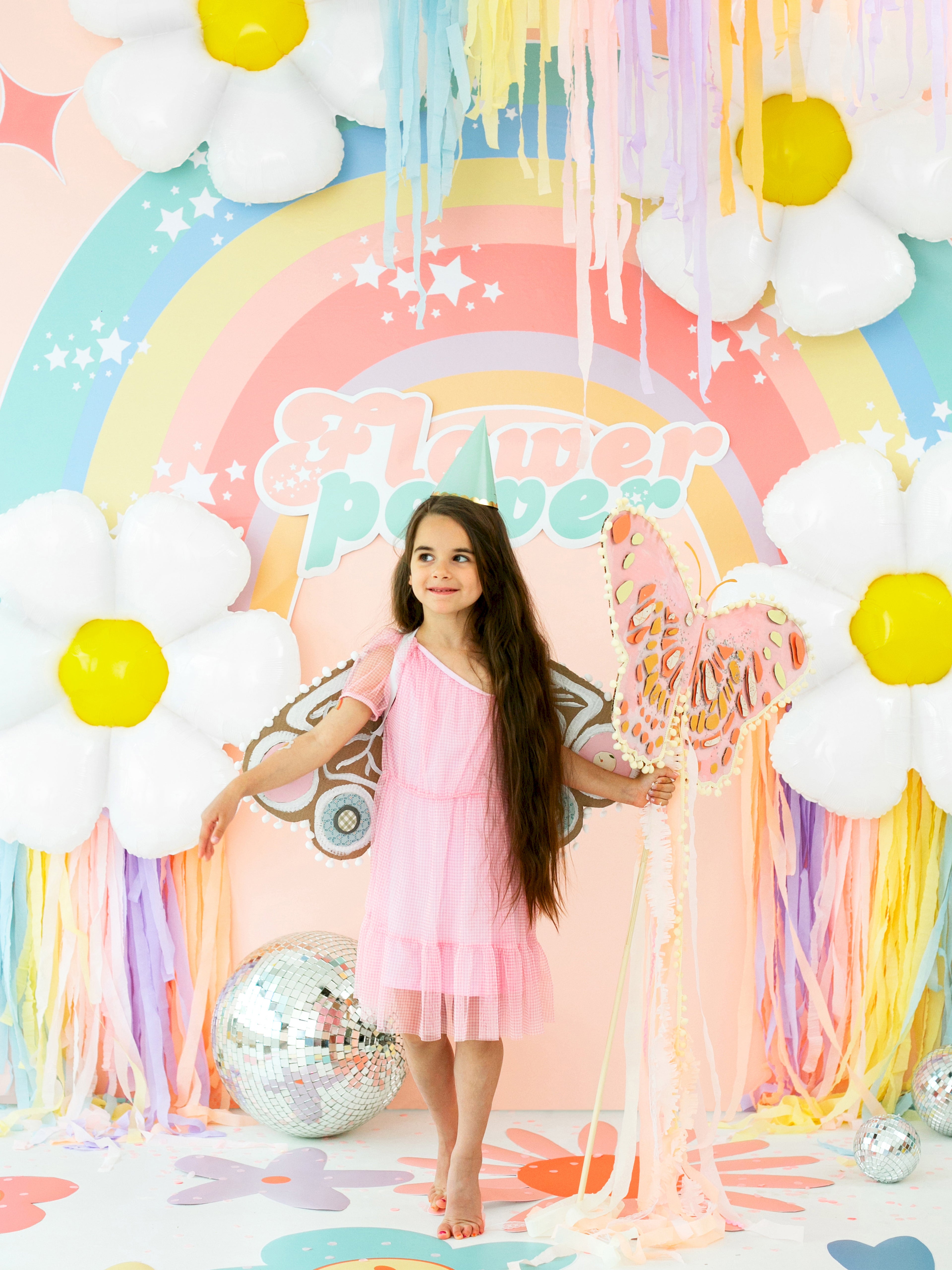 Gänseblümchen-Folienballon XXL 97 x 103 cm - weiß-gelbe Blumen-Deko, für Helium und Luft, Geburtstag und Sommerparty