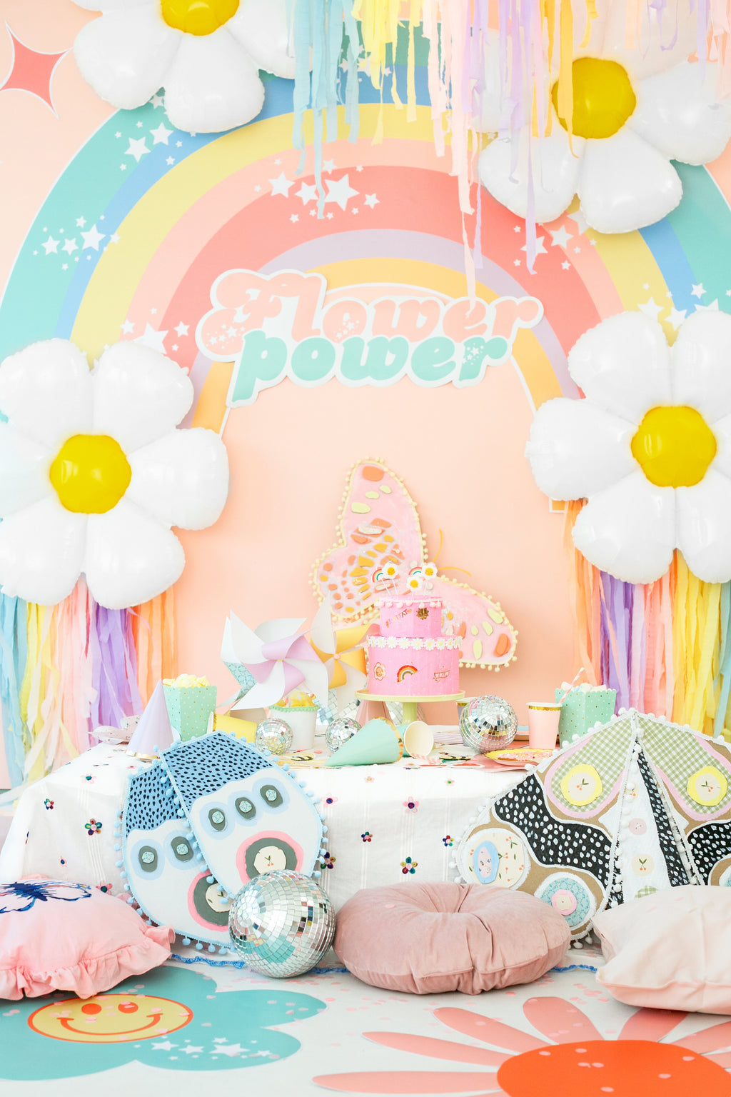 Gänseblümchen-Folienballon XXL 97 x 103 cm - weiß-gelbe Blumen-Deko, für Helium und Luft, Geburtstag und Sommerparty